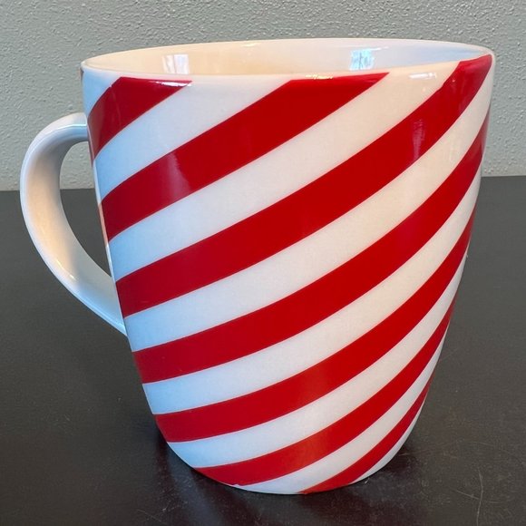 STARBUCKS Peppermint Red & White Striped Logo Coffee Mug - Picture 2 of 9